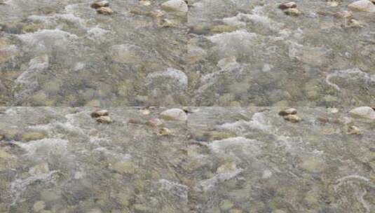 秦岭黎元坪景点避暑河流玩水河边鹅卵石高清在线视频素材下载