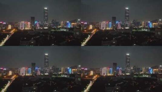 深圳 深圳夜景 夜景 航拍 科技园高清在线视频素材下载