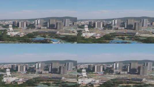 航拍建设中的广州南沙区高清在线视频素材下载