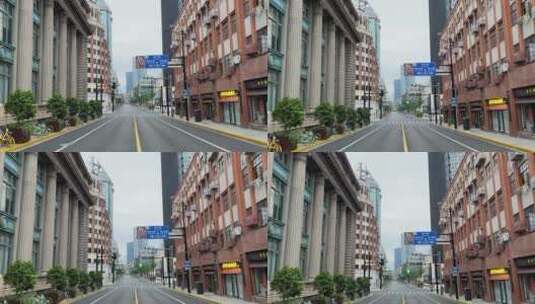上海封城中的外滩老建筑高清在线视频素材下载