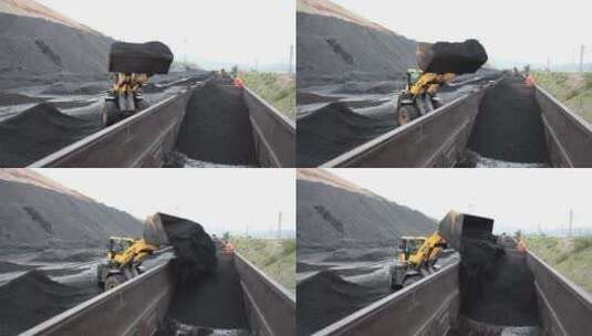 铲车装运煤炭高清在线视频素材下载