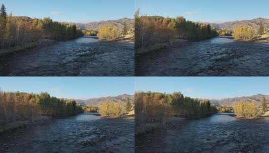 新疆阿勒泰可可托海额尔齐斯河流高清在线视频素材下载