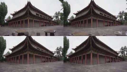 古色古香的寺院建筑高清在线视频素材下载