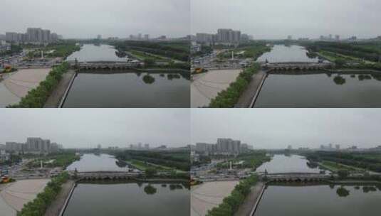 城市航拍湖北荆州九龙桥高清在线视频素材下载