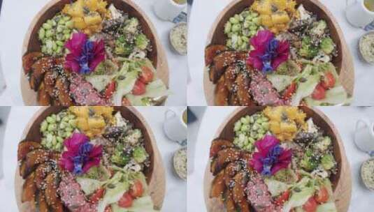 沙拉水果蔬菜美食轻脂高清在线视频素材下载