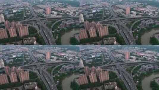江苏省南京市双桥门立交航拍高清在线视频素材下载