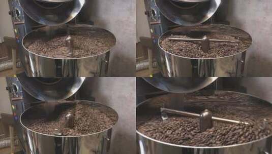 烘咖啡豆出炉冷却高清在线视频素材下载