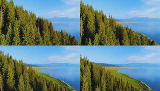 新疆,赛里木湖---航拍空镜素材高清在线视频素材下载