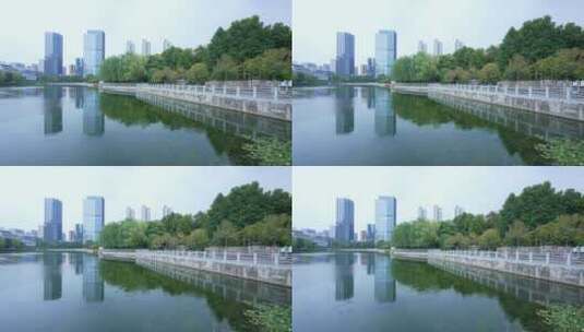 武汉汉口后襄河公园风景高清在线视频素材下载