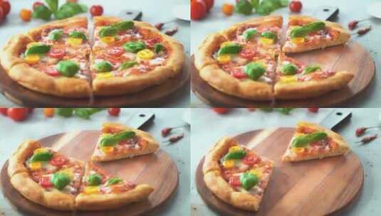 美味的披萨饼高清在线视频素材下载
