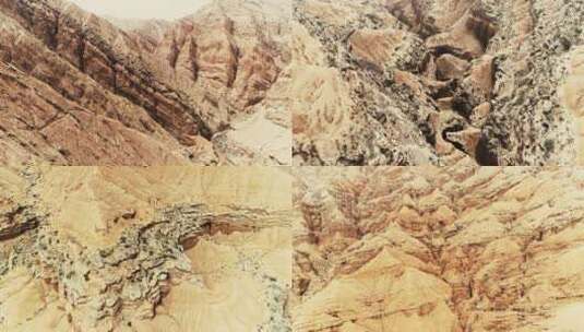 戈壁峡谷荒漠沙漠航拍高清在线视频素材下载