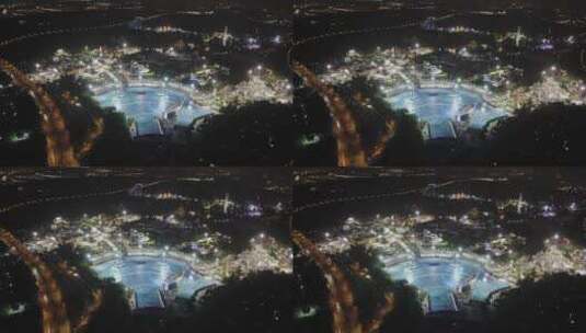 上海松江玛雅水上乐园冲浪池夜景高清在线视频素材下载