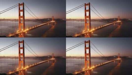 黄昏时的金门大桥延时高清在线视频素材下载
