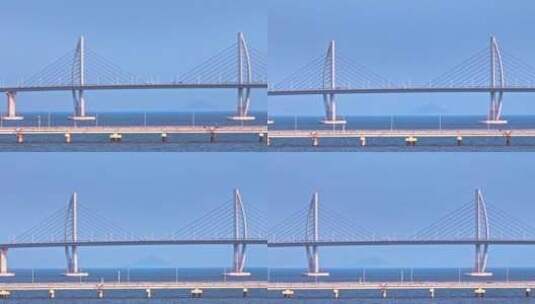 港珠澳大桥风帆塔航拍高清在线视频素材下载