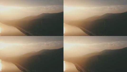 杭州西湖 六和塔 航拍 日出日落 风景高清在线视频素材下载