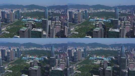 深圳福田中心区市民中心中景遮挡左环绕高清在线视频素材下载