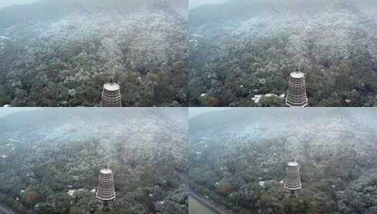 杭州六和塔雪景高清在线视频素材下载