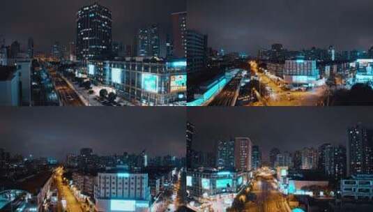 徐汇区夜景航拍高清在线视频素材下载