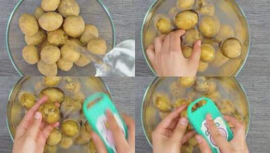 土豆清洗干净高清在线视频素材下载