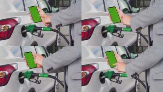 智能新能源汽车太阳能充电桩手机绿幕素材高清在线视频素材下载