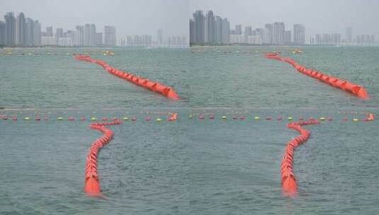 水上救援漂浮绳户外安全绳游泳救生牵引浮绳高清在线视频素材下载