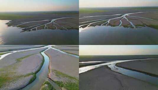航拍鄱阳湖湿地高清在线视频素材下载