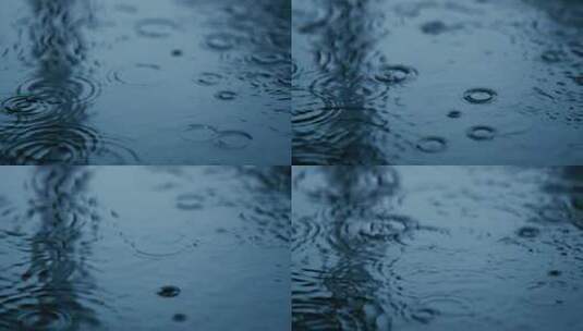 下雨水慢镜头4K实拍高清在线视频素材下载