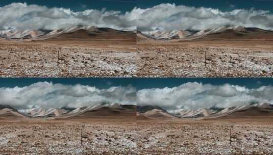 西藏旅游风光冈底斯山脉雪地积云高清在线视频素材下载