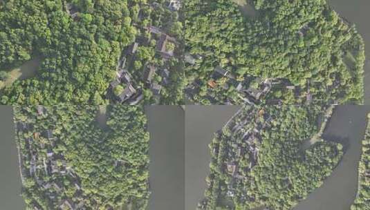 杭州西湖风景区清晨航拍空镜高清在线视频素材下载