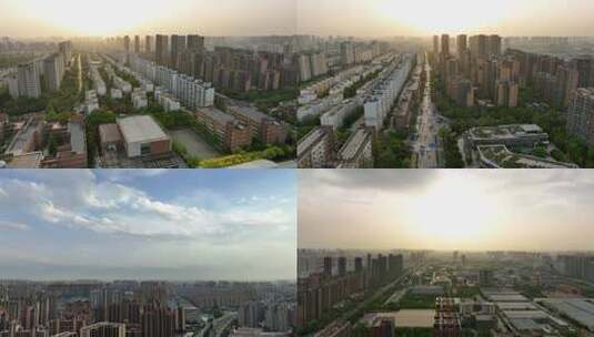 西安城市风光航拍城市唯美日落高清在线视频素材下载