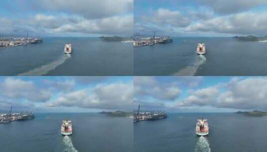 大货轮航行航拍船尾高清在线视频素材下载