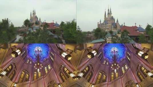 上海迪士尼城堡高清在线视频素材下载