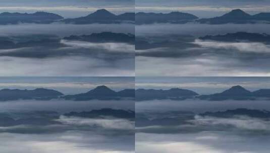 湖北利川大茅坡云海薄雾萦绕山间高清在线视频素材下载