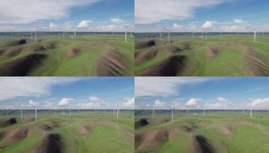 青海风力发电航拍高清在线视频素材下载