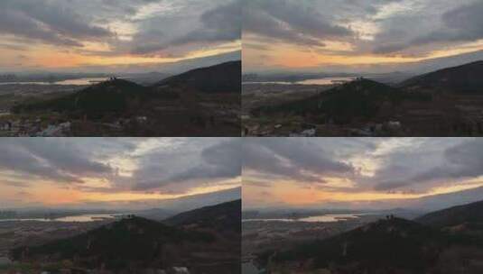 天平湖最美晚霞高清在线视频素材下载