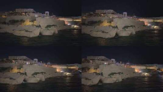 马耳他瓦莱塔古城夜景高清在线视频素材下载