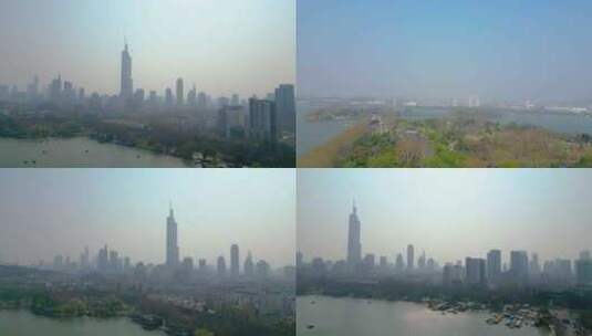 南京市玄武区玄武湖风景航拍高清在线视频素材下载