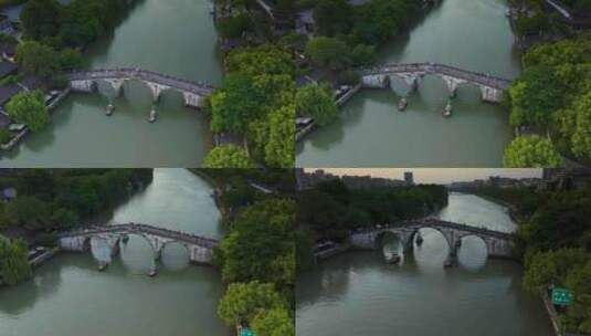 杭州拱墅区运河拱宸桥初夏风光高清在线视频素材下载