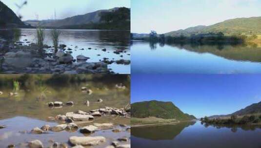 桥下水流小溪河流乡村景色大自然风景高清在线视频素材下载