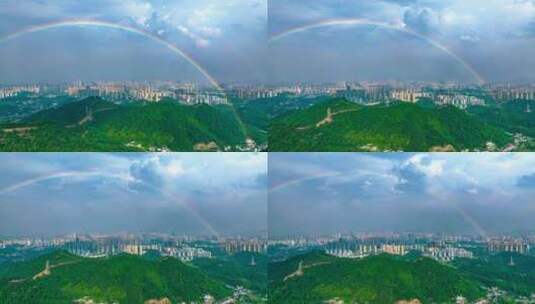 4k长沙夏天雨后彩虹延时高清在线视频素材下载