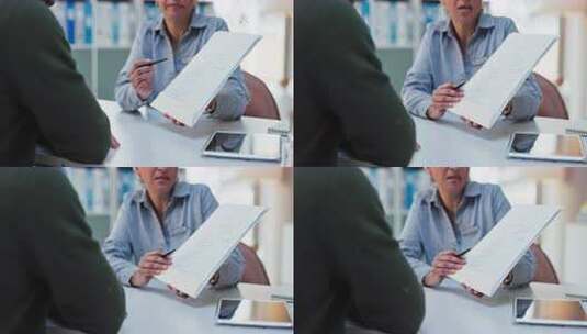 合同、手和客户与保险、申请或索赔表的文书高清在线视频素材下载