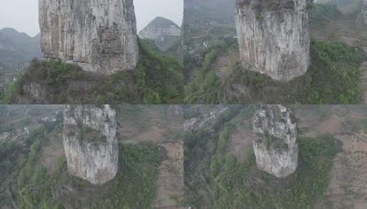 航拍贵州毕节枪杆岩，不一样的地质奇观高清在线视频素材下载