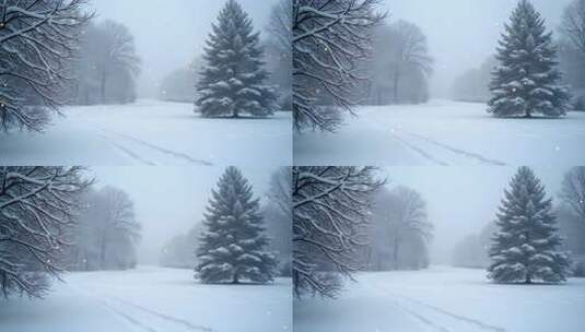 冬天下雪风景4k舞台粒子活动背景高清在线视频素材下载