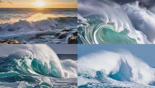 大海浪花海浪升格滔天巨浪大海海浪浪花高清在线视频素材下载