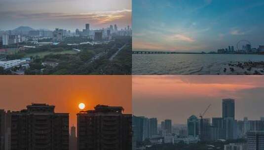 深圳欢乐港湾摩天轮海滨景致高清在线视频素材下载