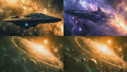 星河舰队 银河护卫舰 宇宙航行科幻电影高清在线视频素材下载