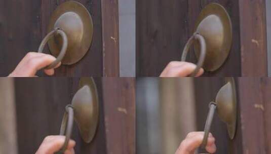 老式门环复古岁月感木门怀旧岁月高清在线视频素材下载