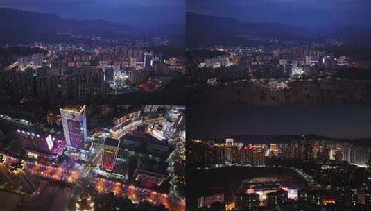 攀枝花城市夜景航拍4K高清在线视频素材下载