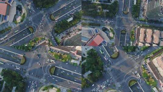 南宁民族大道万象城繁忙十字路口交通车流高清在线视频素材下载