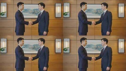 商务人士握手合作场景高清在线视频素材下载